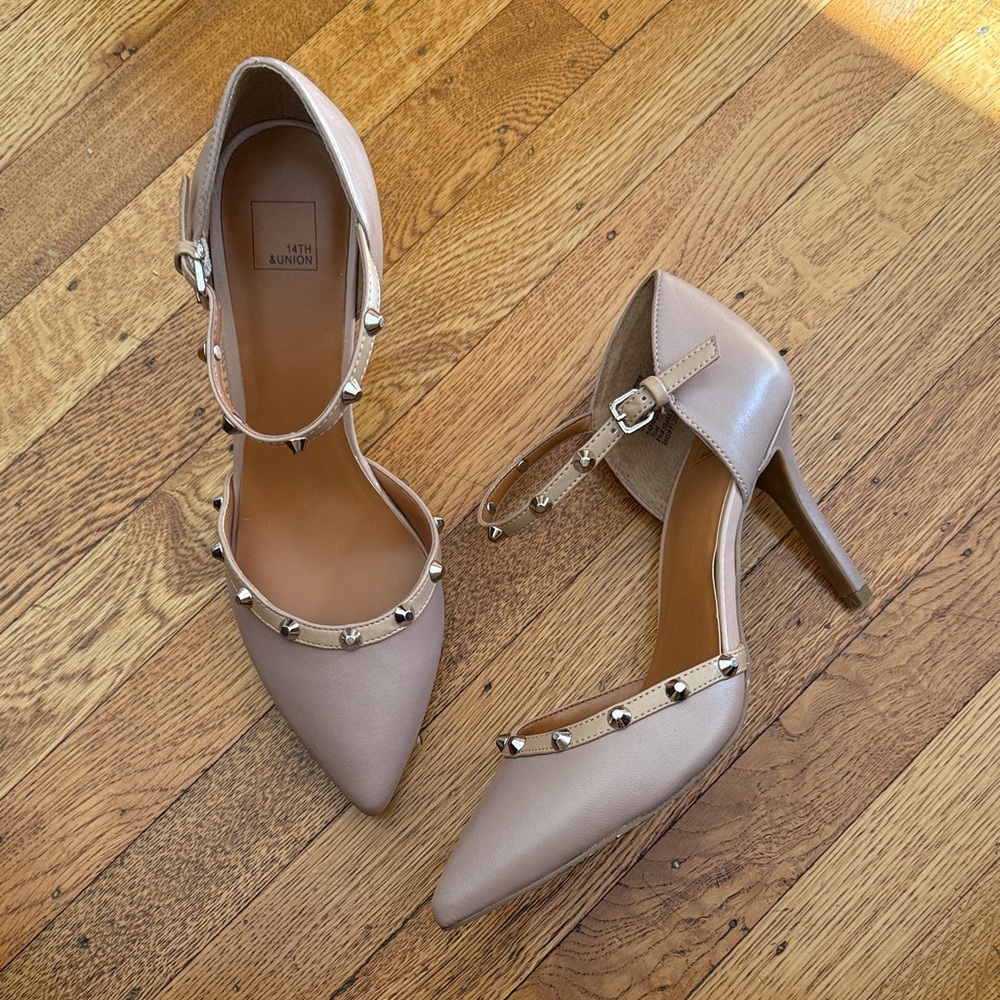 14th & Union Marlow-Lea Nude Studded Heels - Picture 1 of 2